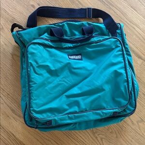 Lands' End Teal Messenger Bag with Navy Strap